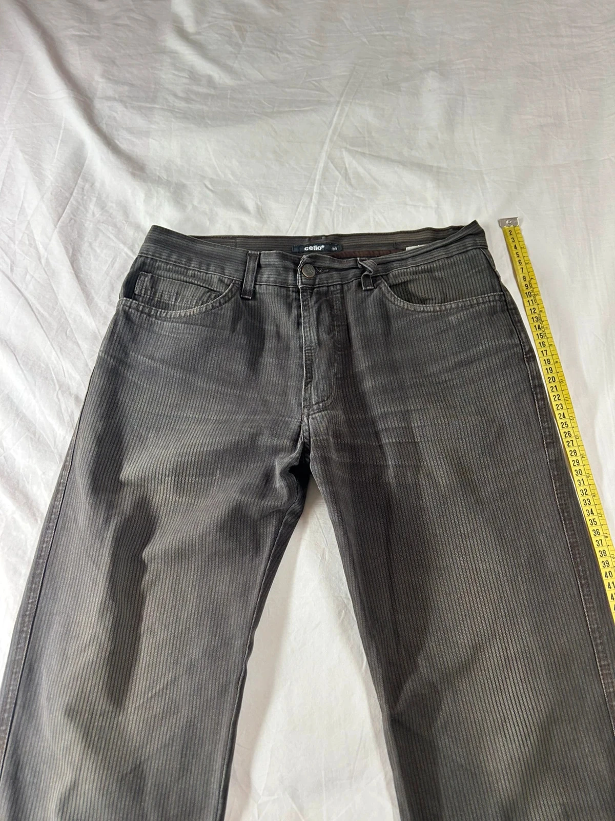 Jean gris marrón acanalado Celio – photo 5